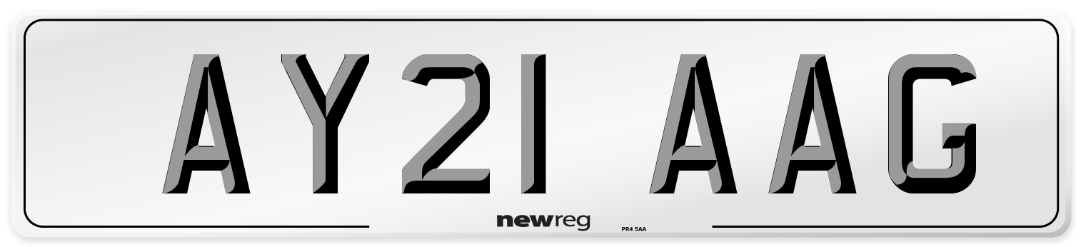 AY21 AAG Number Plate from New Reg